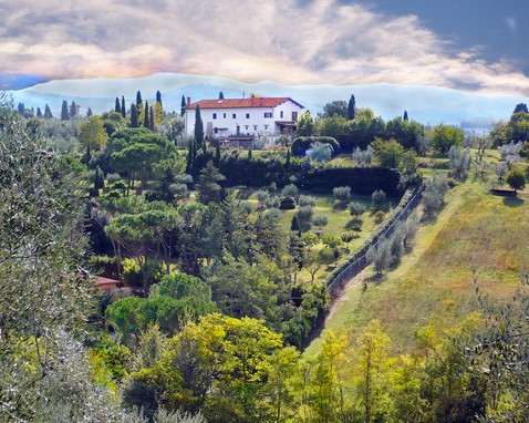 Toscan látkép házzal, lankákkal, Kép: sajtóanyag 