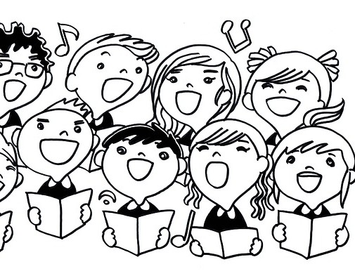 Éneklő gyerekek - larikatúra, Kép: pixabay
