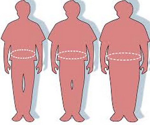 Három emberi alak sziluettje: sovány, közepes, kövér, Kép: wikipedia 