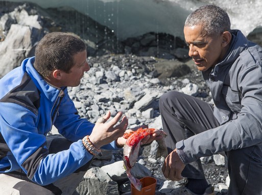 Barack Obama és Bear Grylls túlélős szakértő a vadonban, Kép: flickr 
