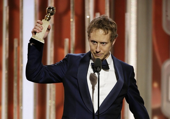 Nemes Jeles András, amikor átvette a Golden Globe-ot, Kép: MTI/ AP/NBC/Paul Drinkwater