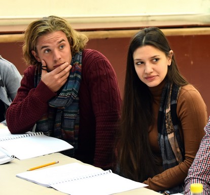 Rómeó és Júlia olvasópróbája a két főszereplővel a Csokonai Színházban, Kép: Máthé András