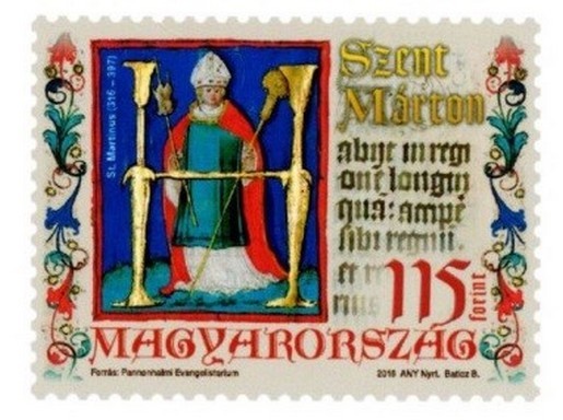 Színpompás Szen Márton-bélyeg