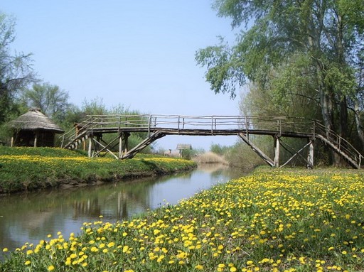 A Tisza egyik kis ágán fa híd, amin a turisták is sétálhatnak, Kép: trivago.hu  