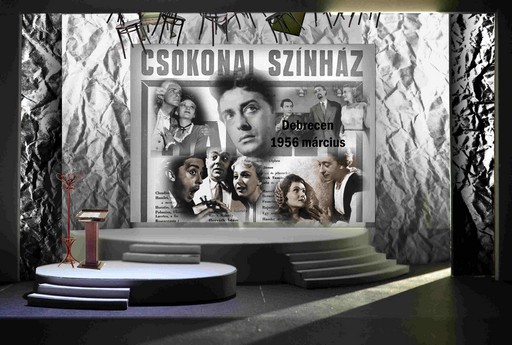 Szélfútta..., az 1956-os forradalom 60. évfordulójának ünnepségsorozatához készült díszlet, Kép: Csokonai Színház