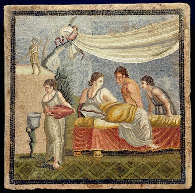 Római kori ágy a fürdőben, Kép: wikimedia