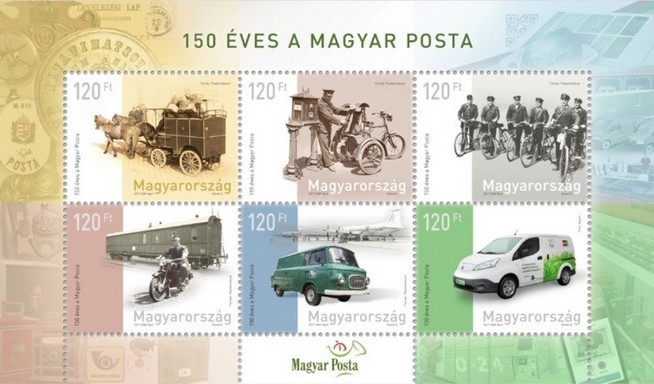 150 éves a Magyar Posta bélyegkisív, Kép: Magyar Posta