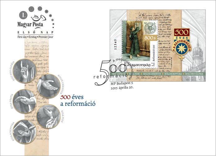 Luther-bélyegblokk az alkalmi borítékkal, Kép: MagyarPosta