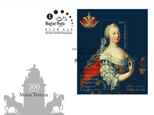 Mária Terézia bélyegblokk és alkalmi boríték, Kép: Magyar Posta
