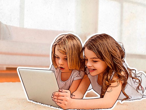 Gyerekek a tablet előtt, Kép: https://blog.kaspersky.com