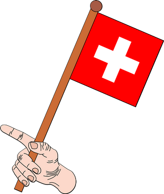 Svájci zászló kézben, Kép: pixabay