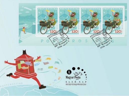 Postcrossing bélyeg és boríték, Kép: Magyar Posta