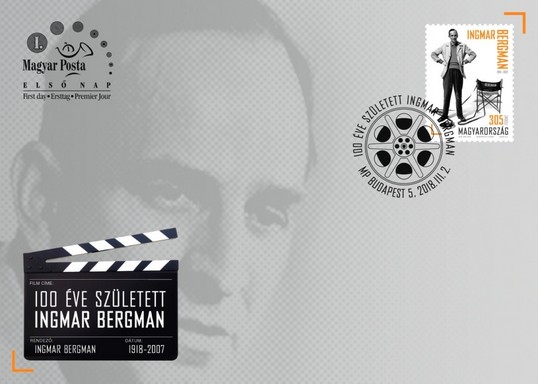 100 éve született Ingmar Bergman bélyeg és boríték, Kép: Magyar Posta