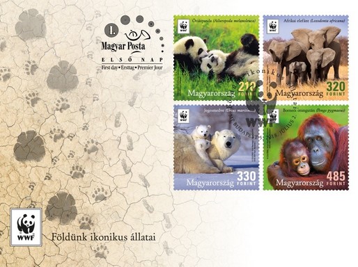 WWF, Földünk ikonikus állatai díszboríték, Kép: Magyar Posta