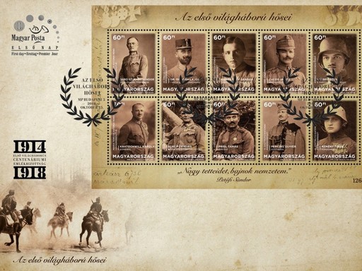 Az első világháború hősei alkalmi borítékkal, Kép: Magyar Posta